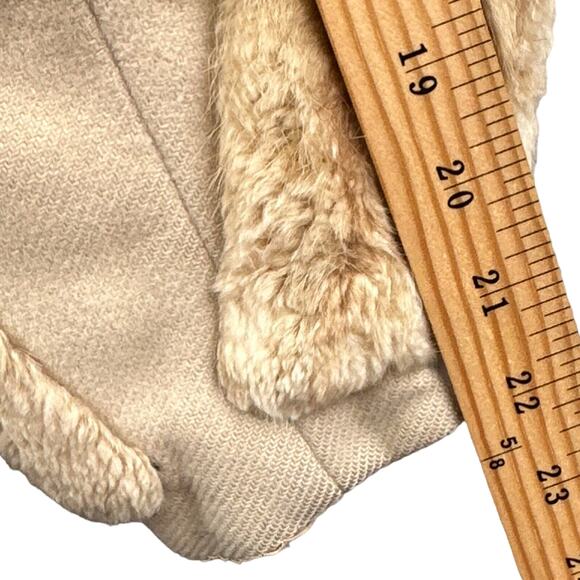 VTG 60s Swing Coat M/L Union Fur Wool Boho 70s Y2K Glam Cream Event Old Money US - Picture 8 of 16
